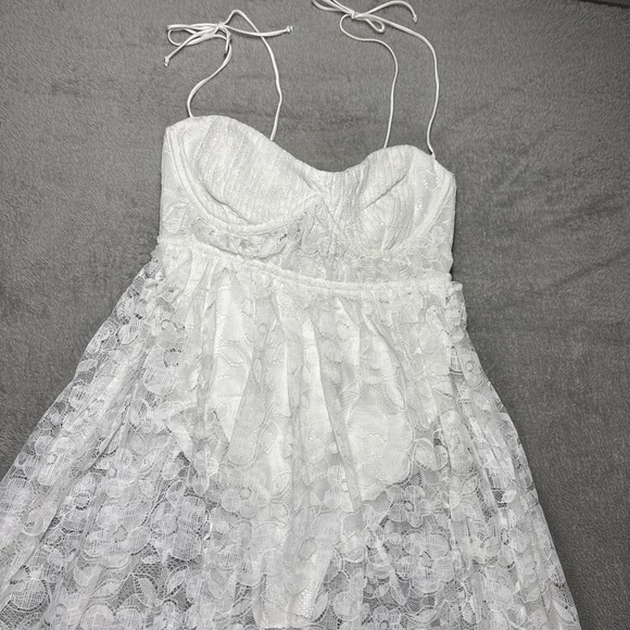 NWT For Love and Lemons Lorena Maxi Dress White Lace Size XXS - Picture 2 of 10